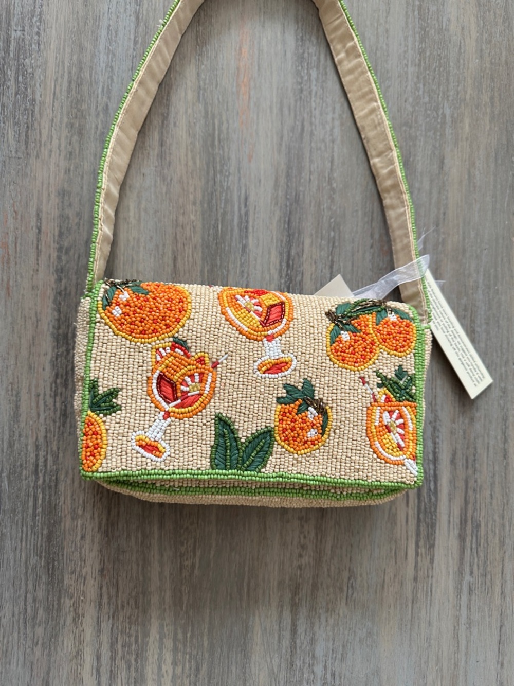 Made in India Beaded Orange Shoulder Bag - Picture 2 of 10